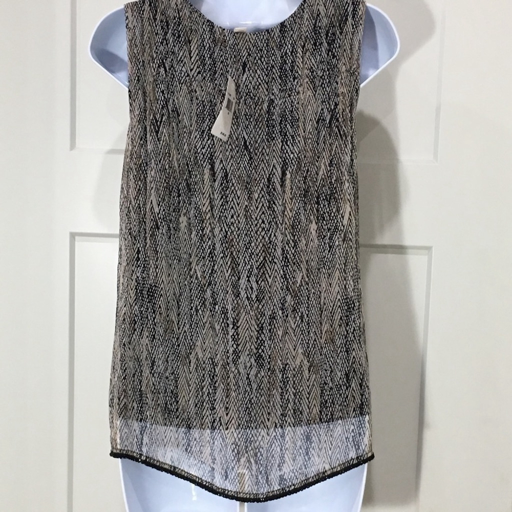 ELLA Moss silk sleeveless top beaded hem NWT - Picture 4 of 7
